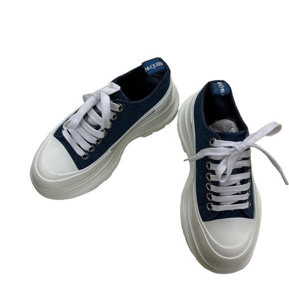 Indigo Denim Tread Slick Sneakers - Picture 4 of 13